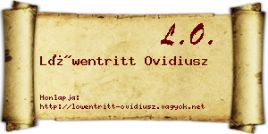 Löwentritt Ovidiusz névjegykártya